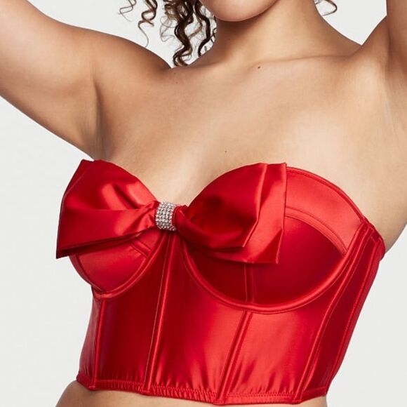 NWT Victorias Secret DREAM ANGELS Cupped Bow Bra Corset Top size 34C - Picture 2 of 8
